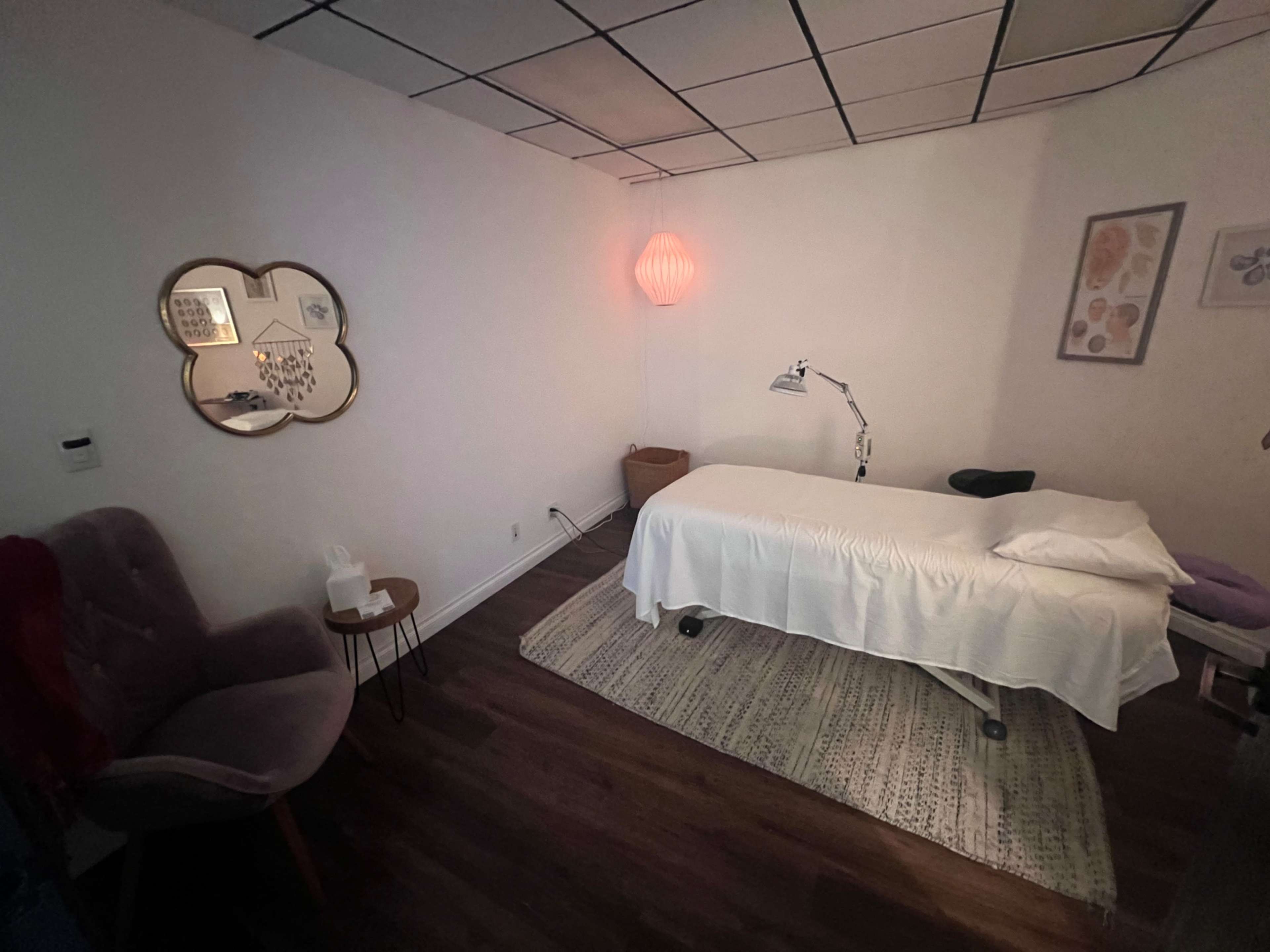 Serene massage treatment room
